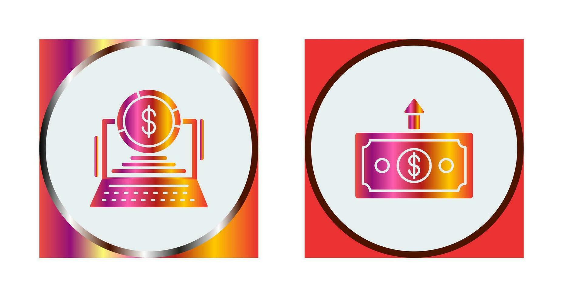 Pie Chart and Money Up Icon vector