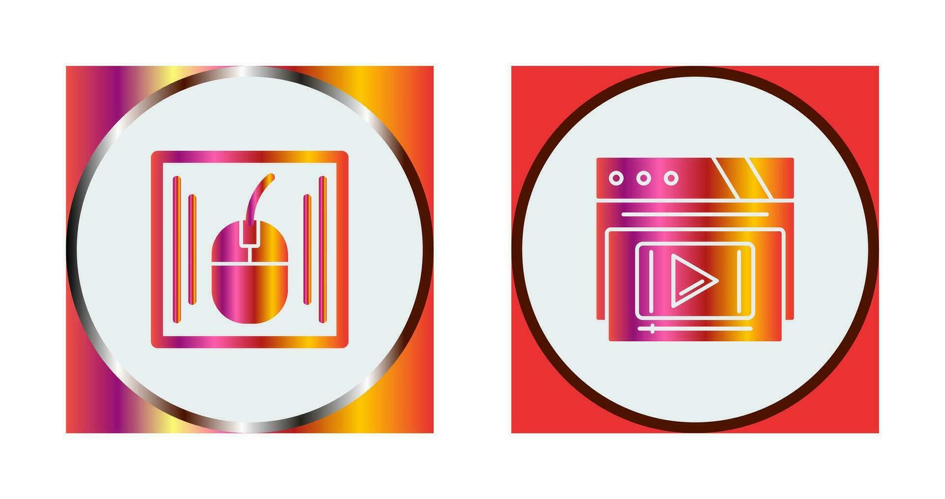 Mouse and Video Player Icon vector