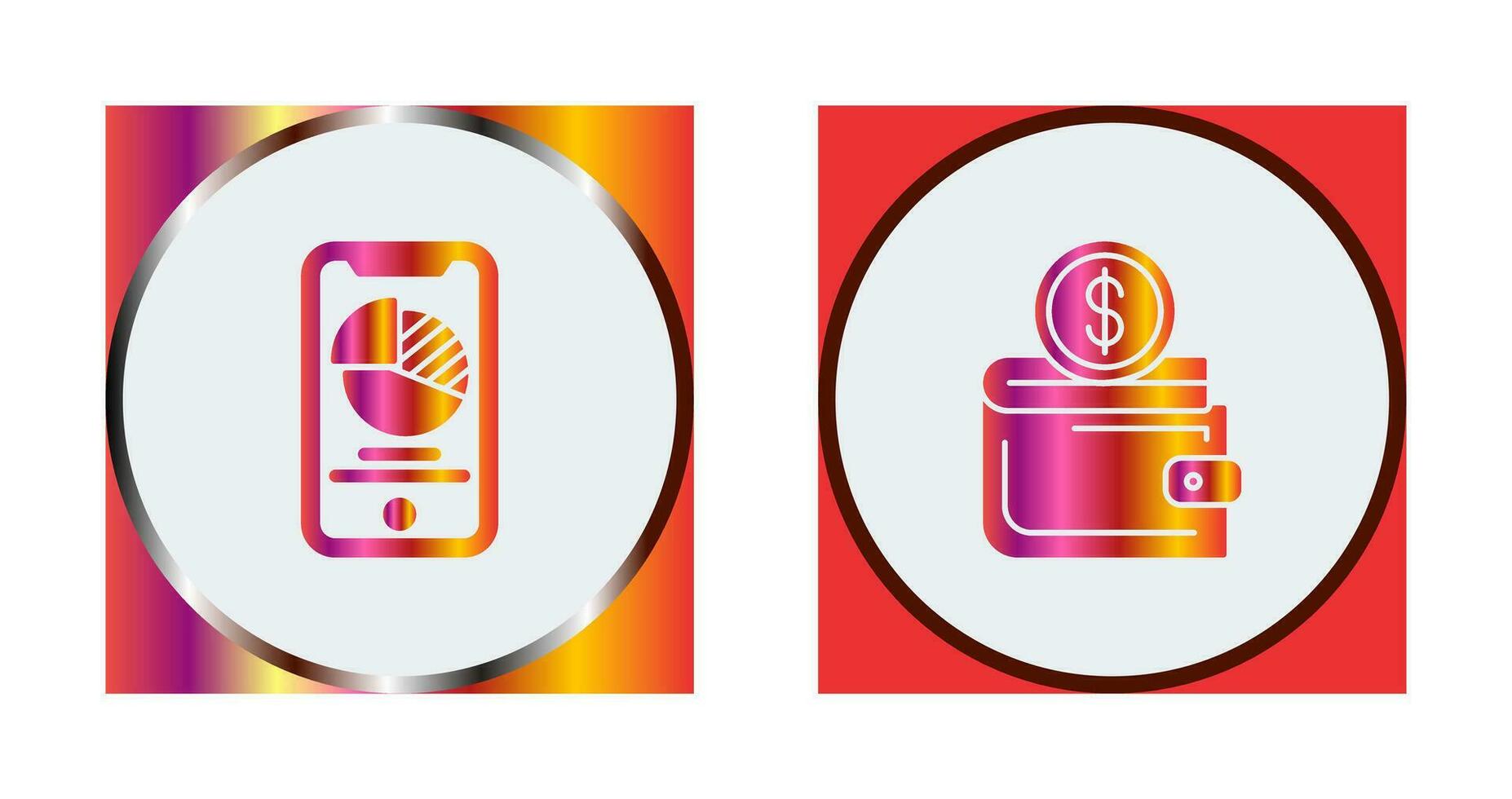 Pie Chart and Wallet Icon vector