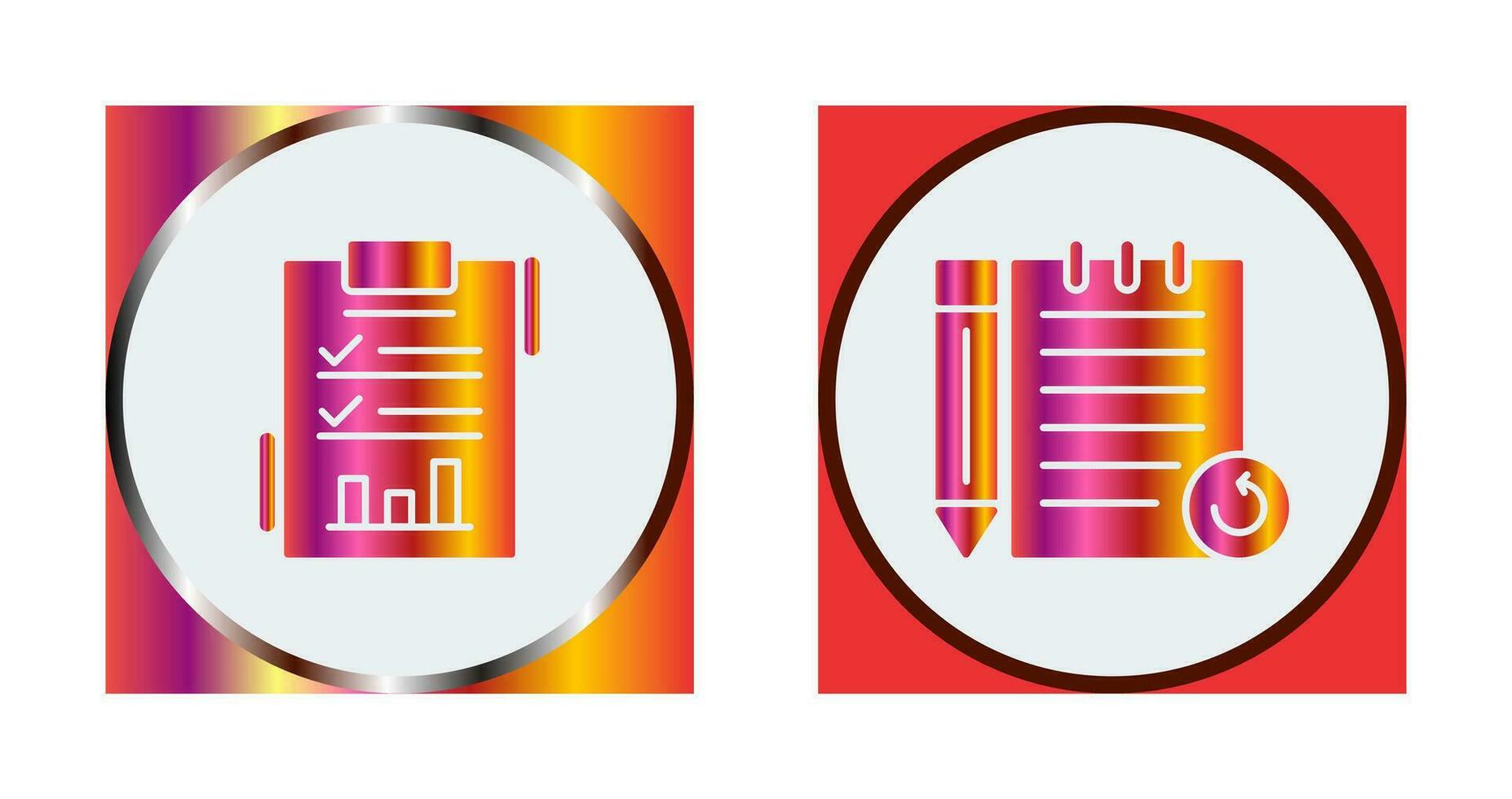 Report List and Rechecked Notes Icon vector