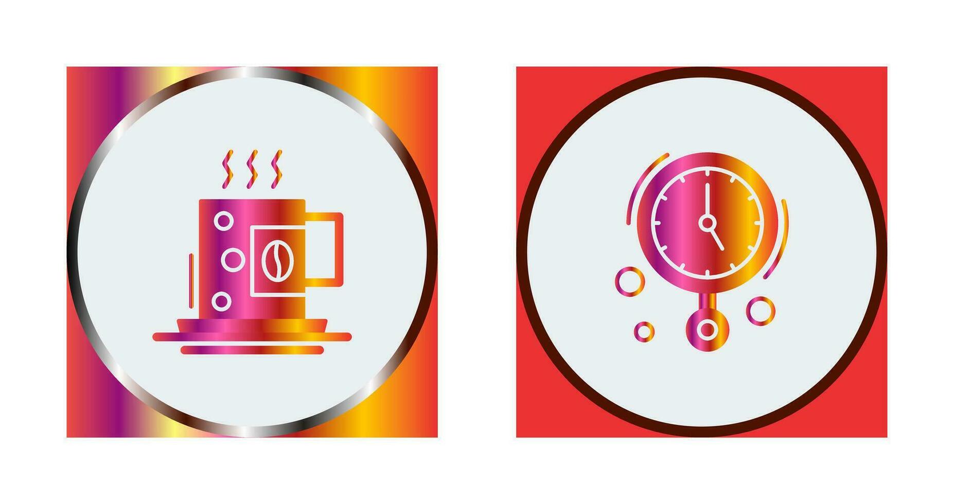 Coffee Cup and Wall Clock Icon vector