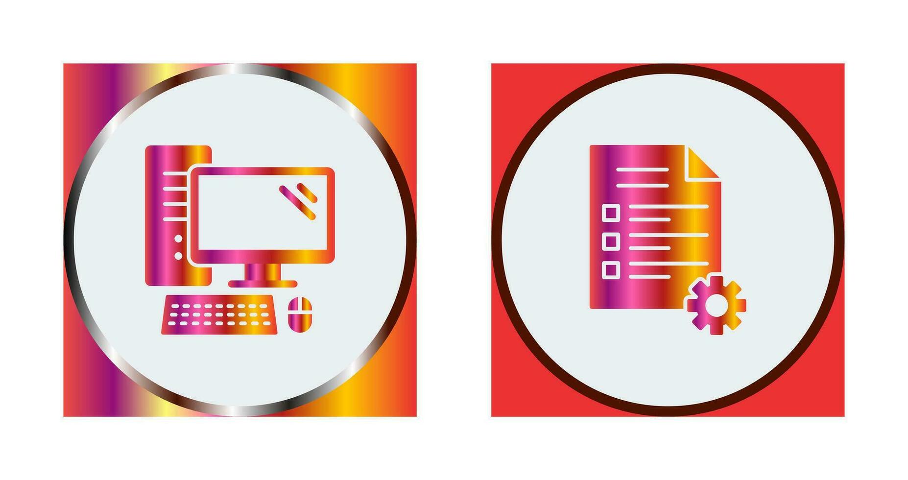 Computer and Test Icon vector