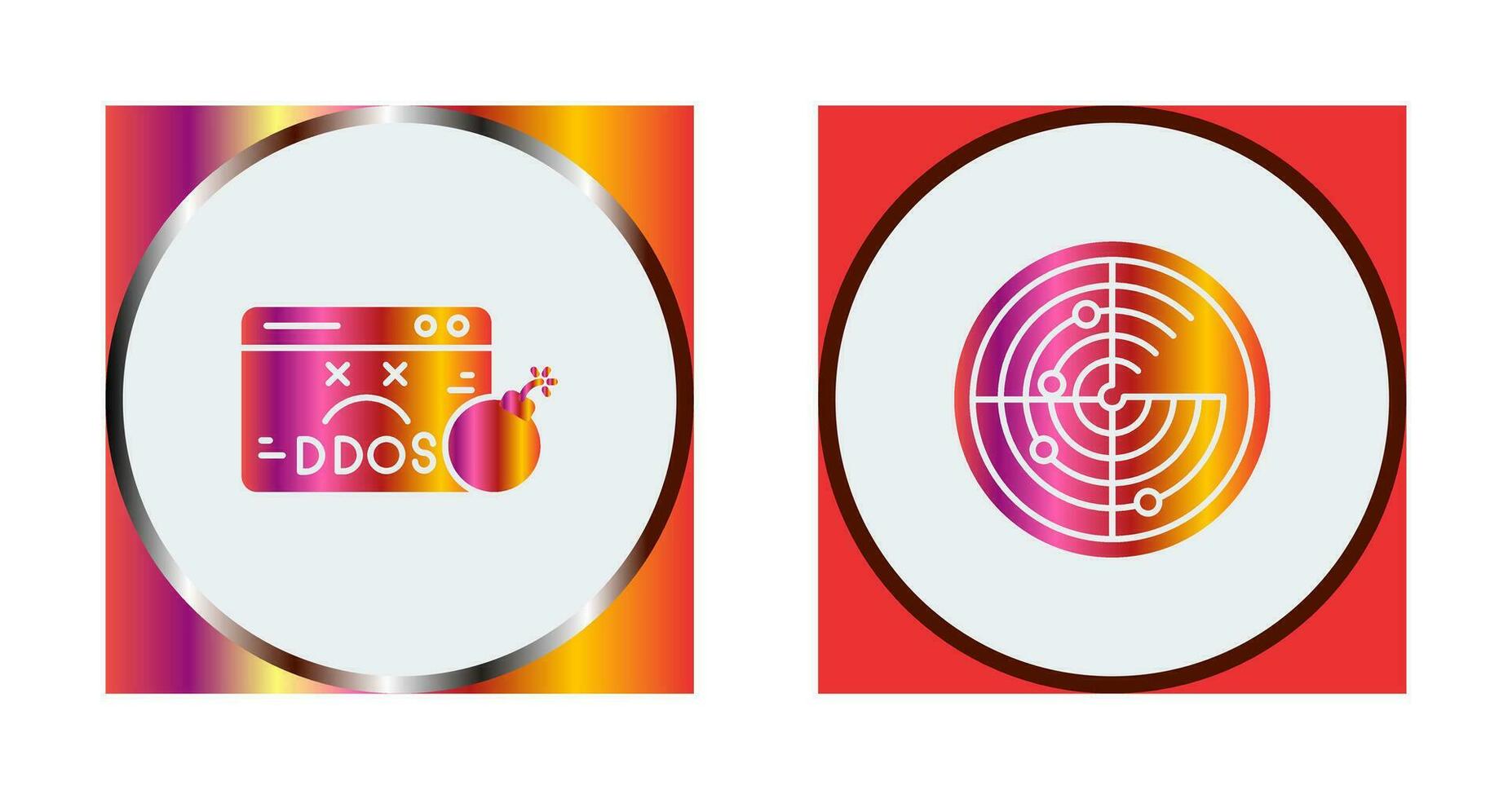 Ddos and Radar Icon vector