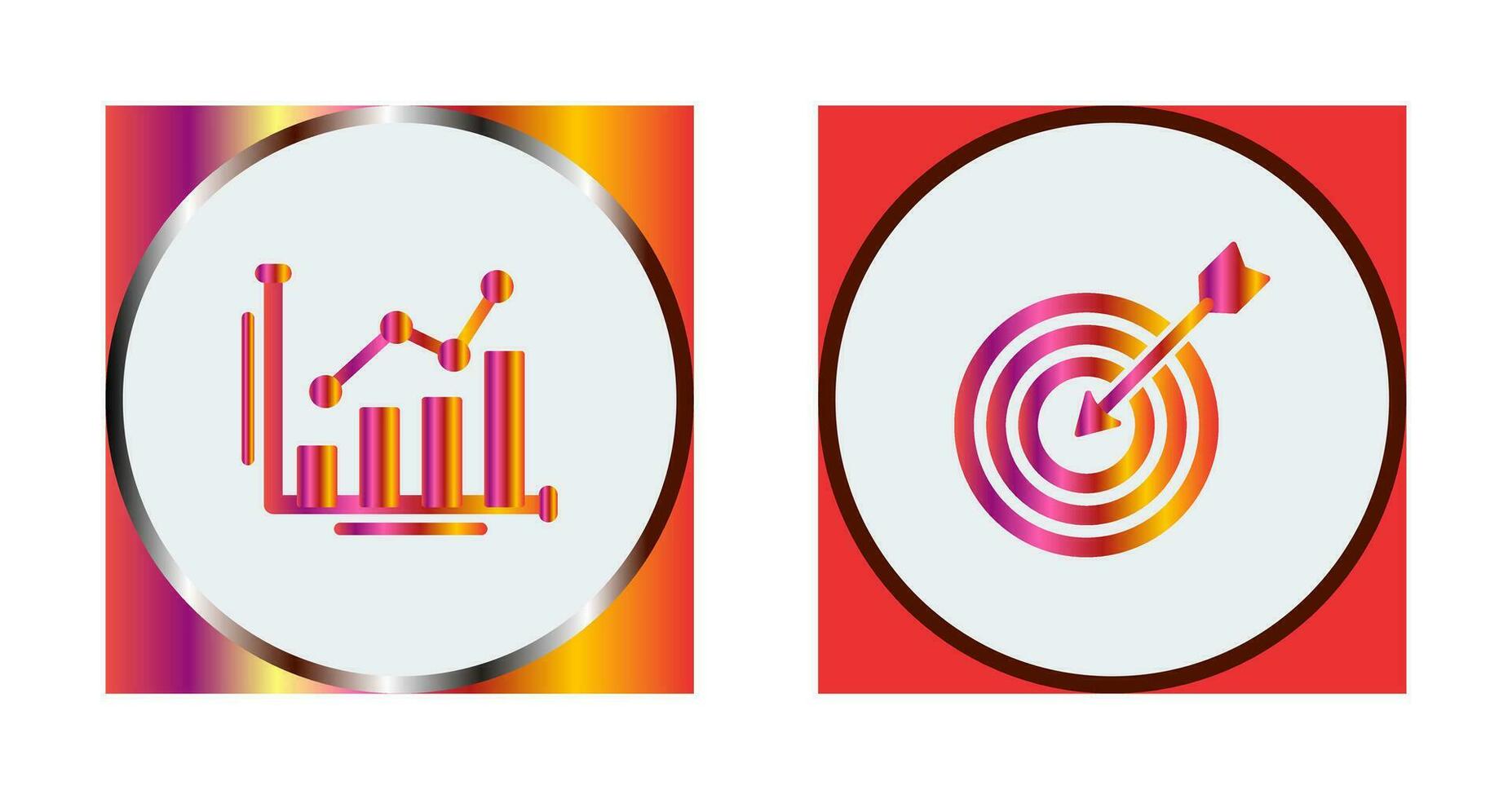 Bar Chart and Goal Icon vector