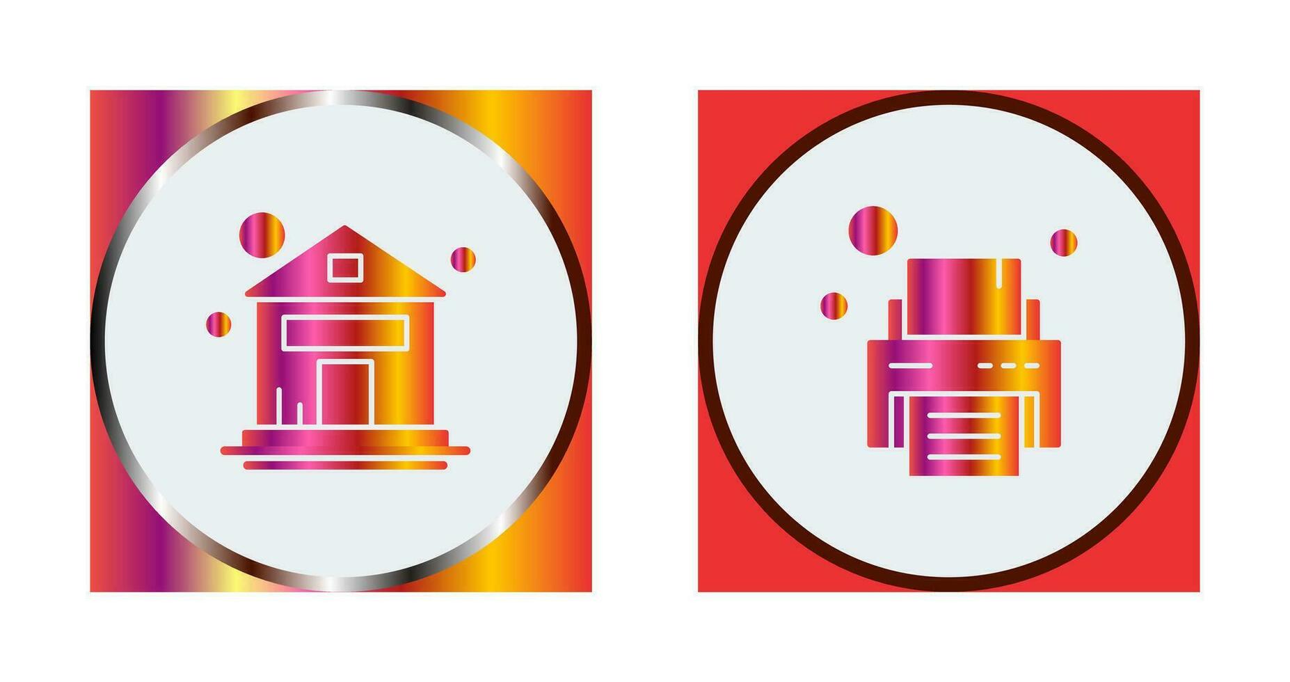 House and Printer Icon vector