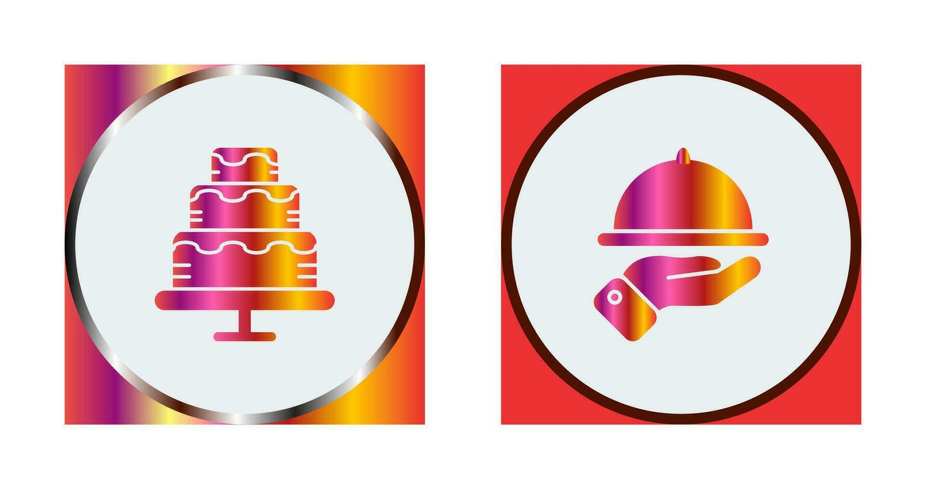 Waiter and Cake Icon vector