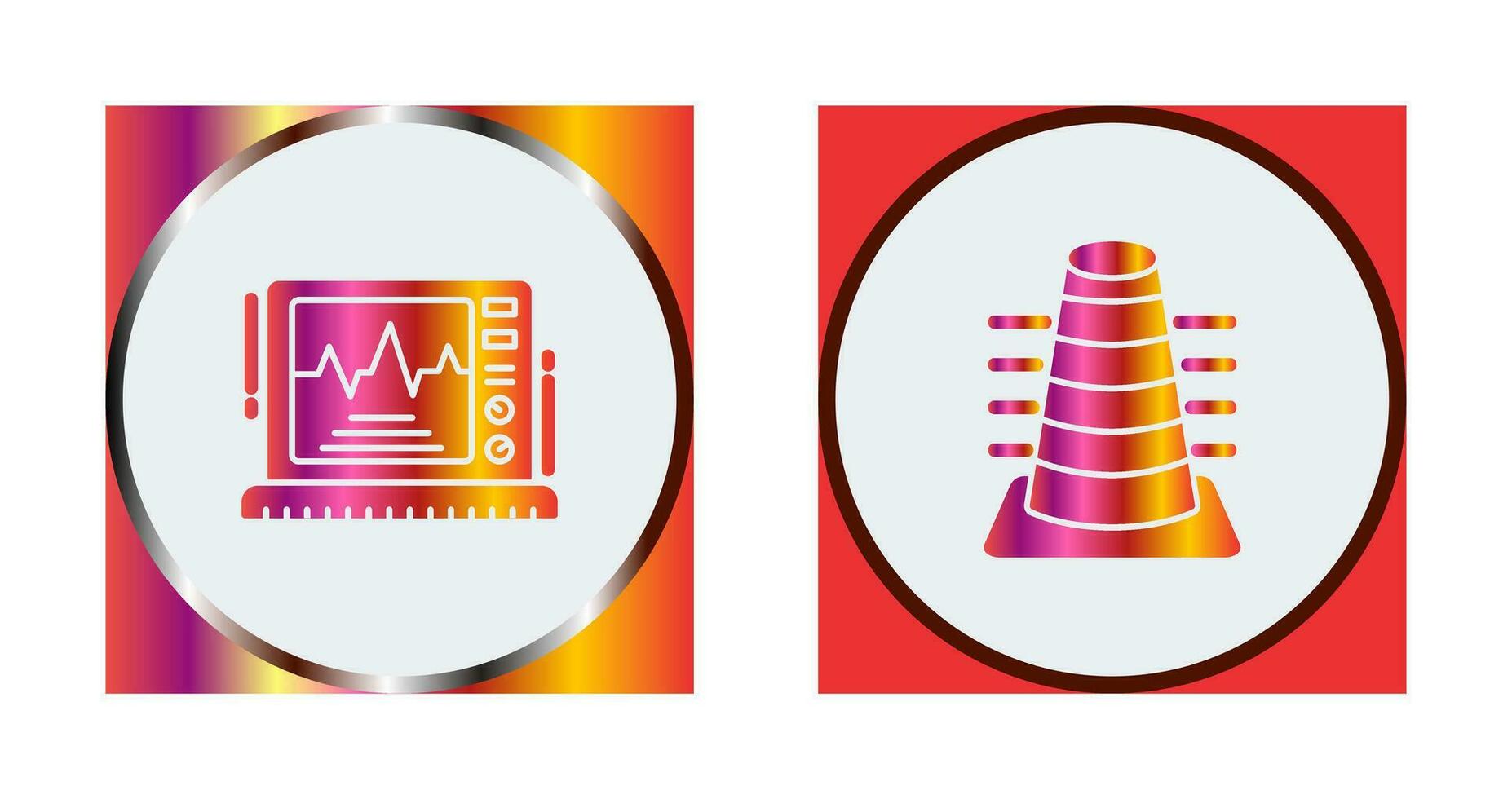 Bollard and Ekg Monitor Icon vector