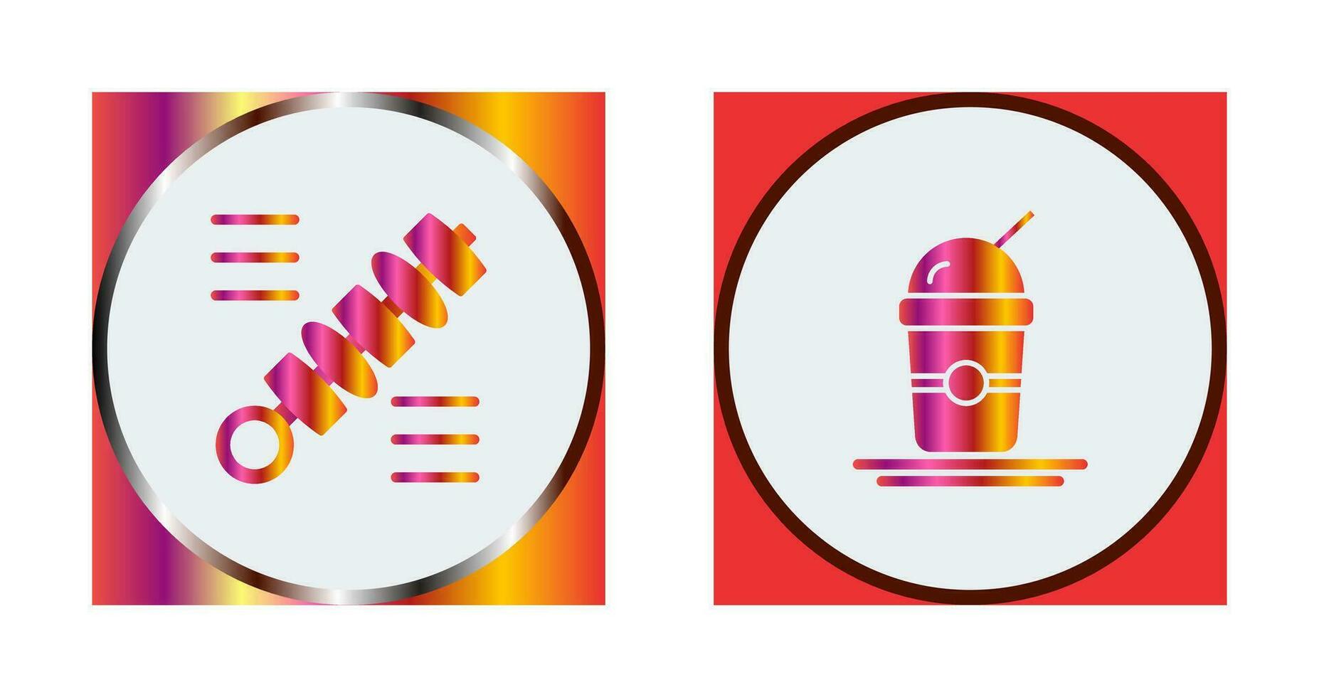 brocheta y frapé icono vector