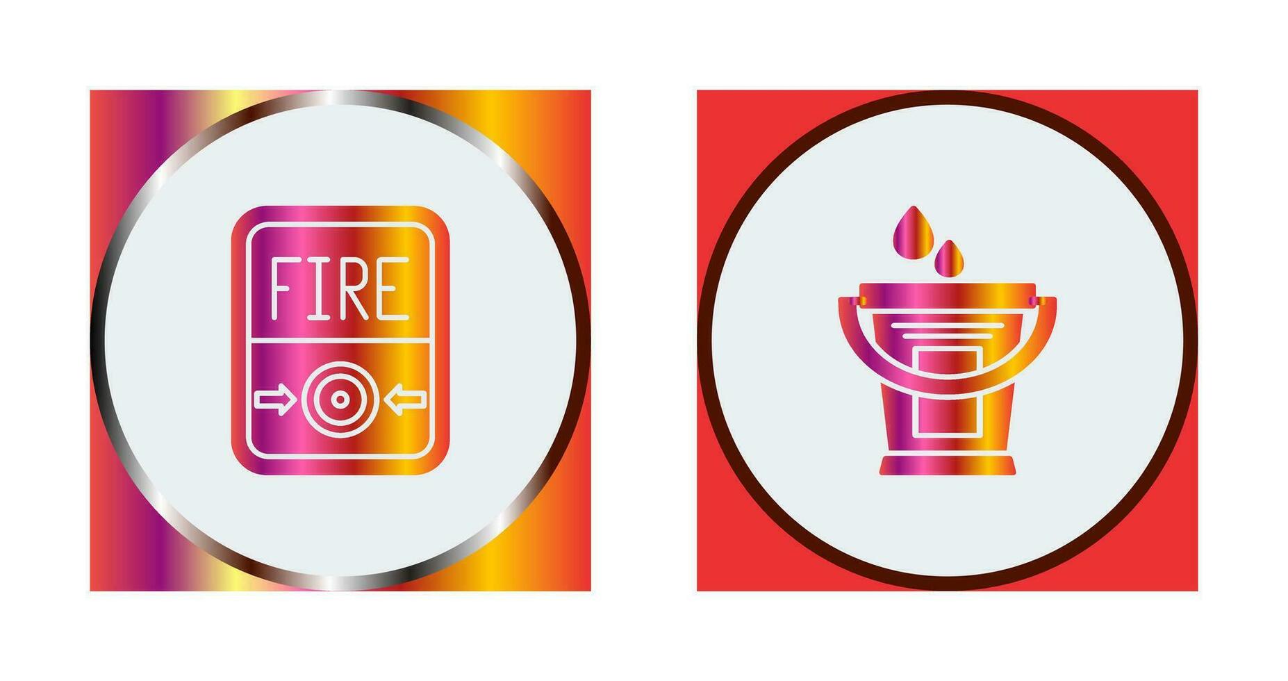 Fire Button and Water Bucket Icon vector