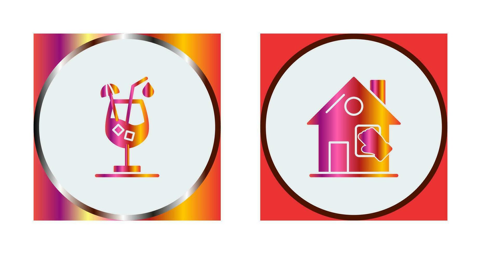 Fresh Juice and House Cleaning Icon vector