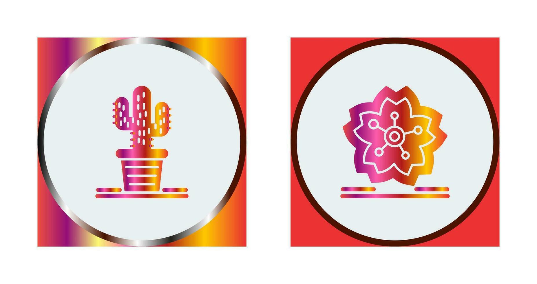 Cactus and Cherry Blossom Icon vector