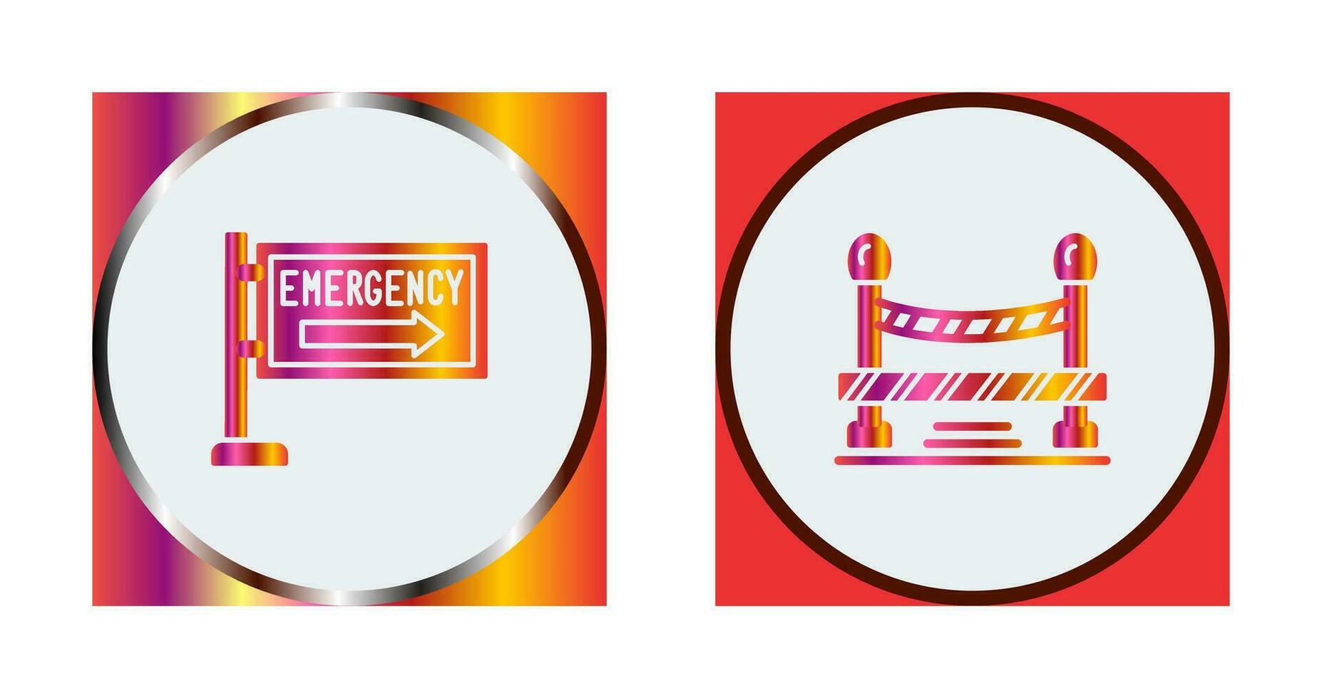 Emergency Sign and Do Not Cross Line, Icon vector