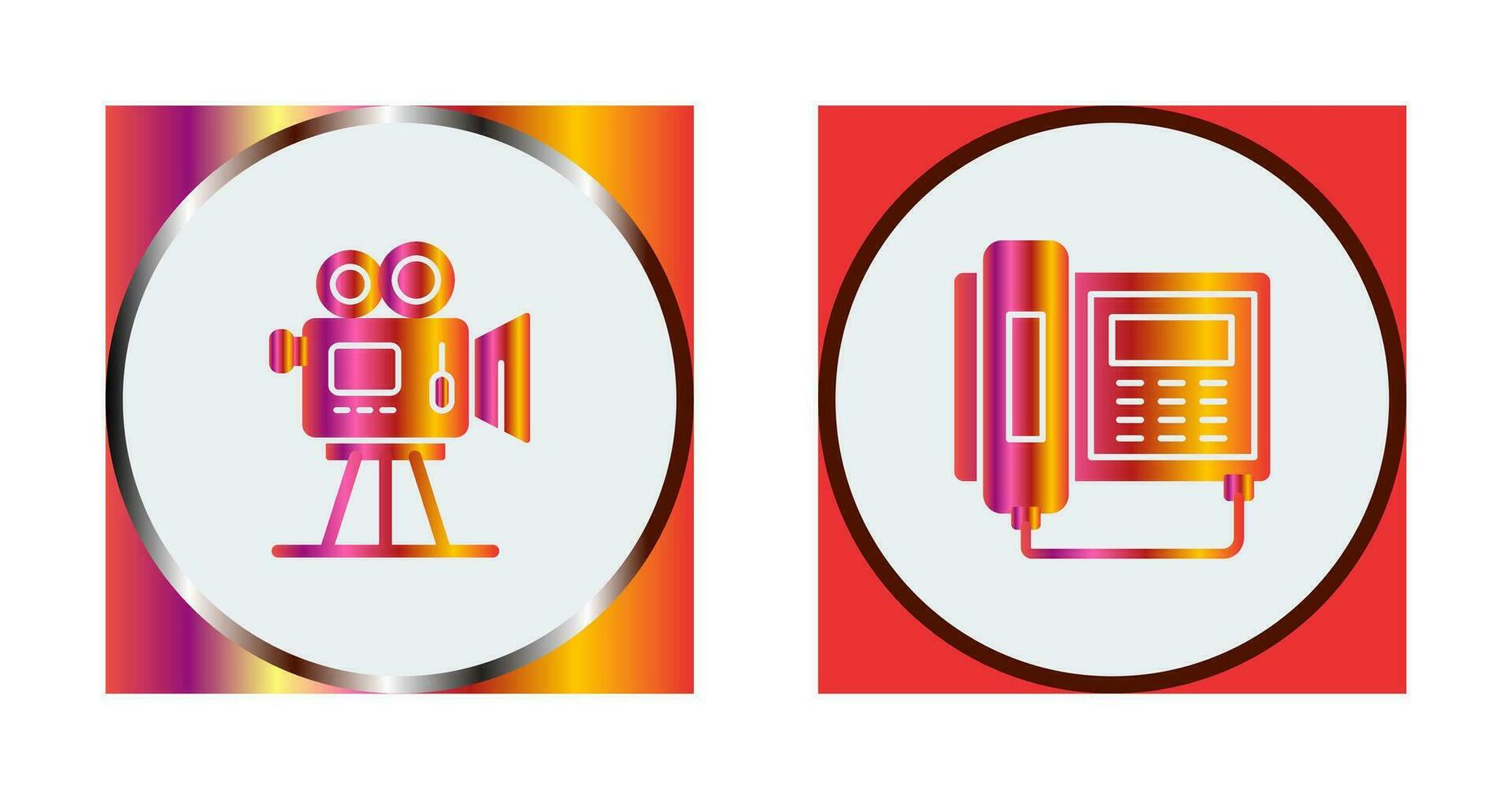 Movie camera and Telephone Icon vector