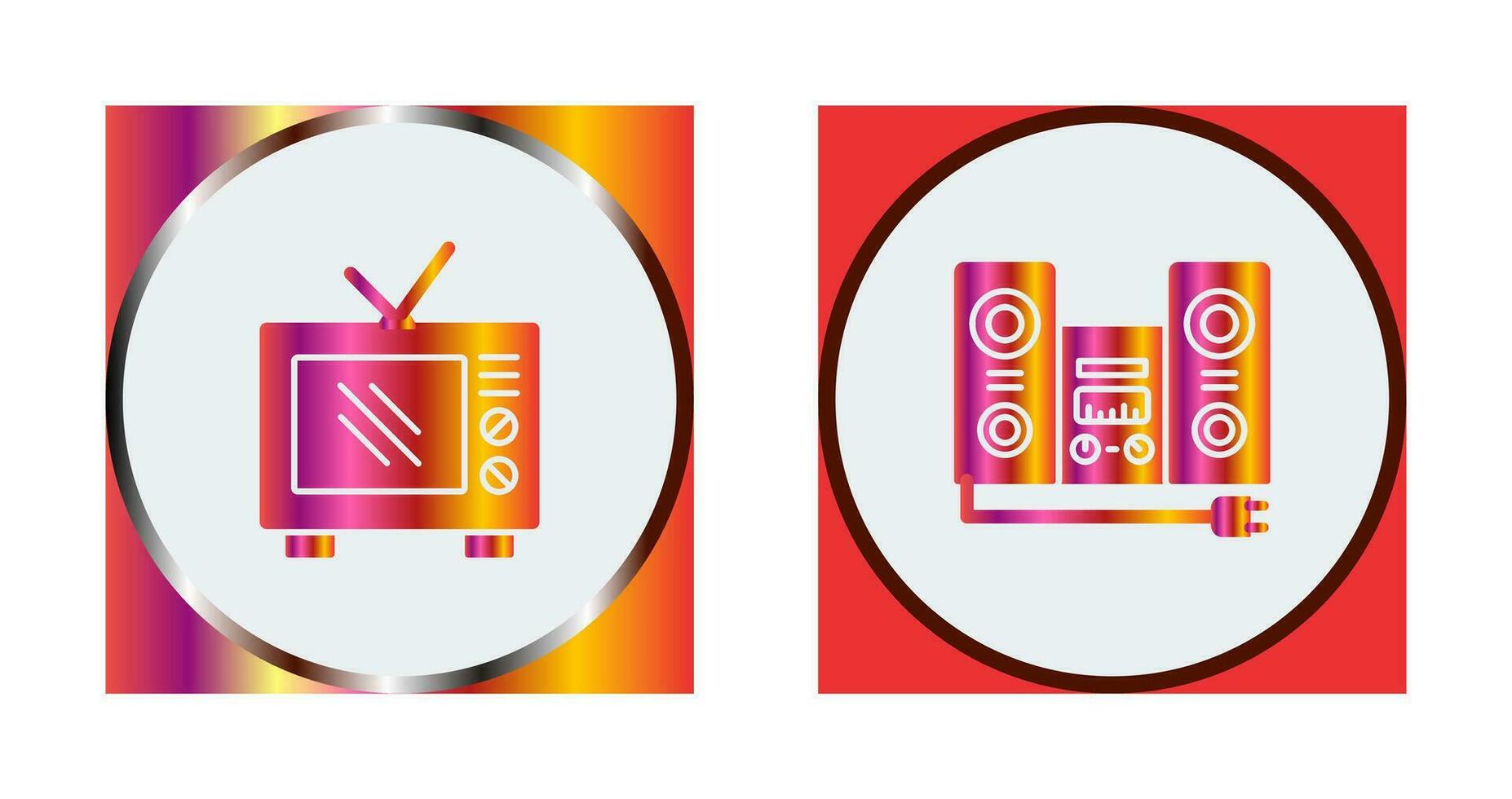 Old TV and Stereo Icon vector