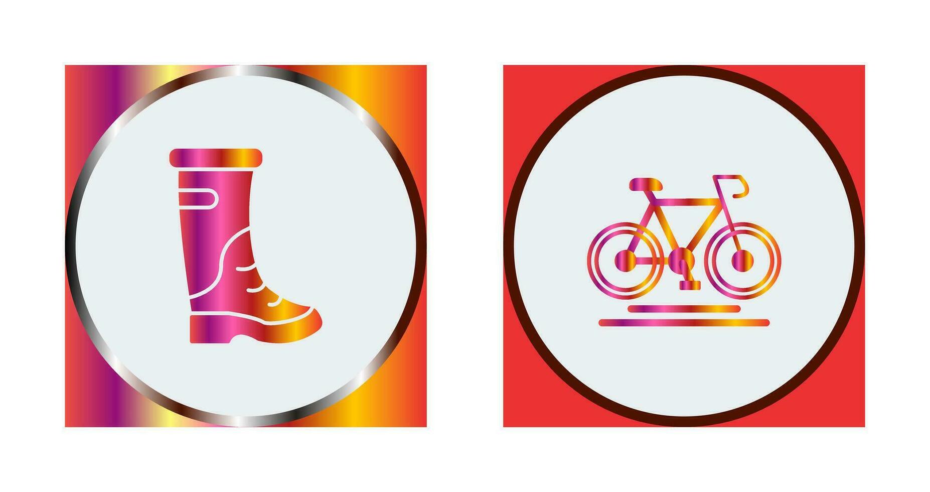 Rain Boots and Cycling Icon vector