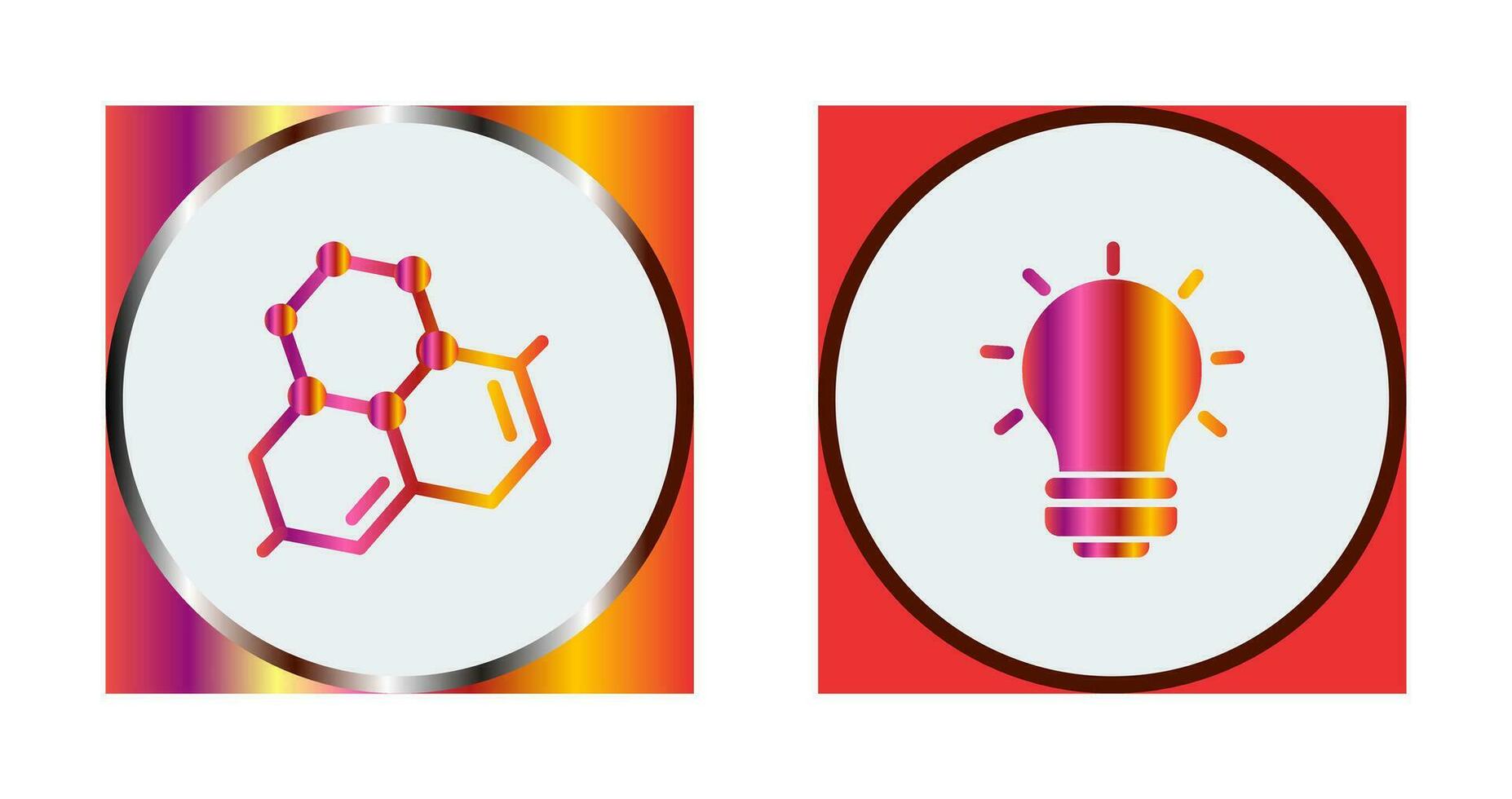 Molecule and Light Bulb Icon vector