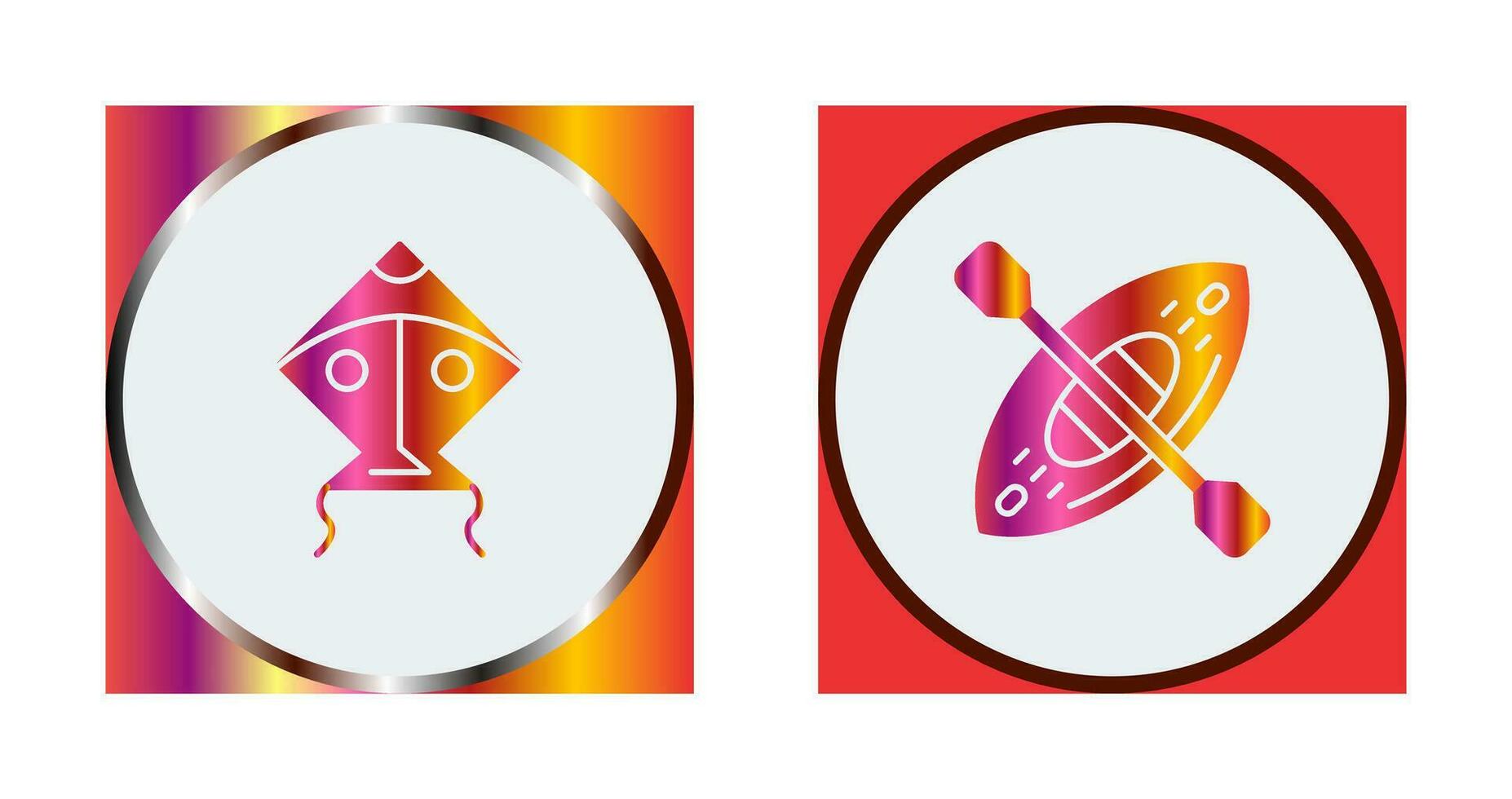 Kite and Kayak Icon vector