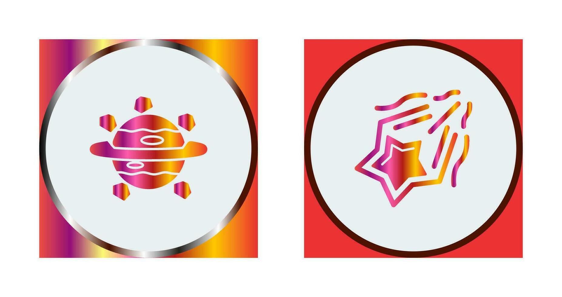 saturn and shooting star Icon vector