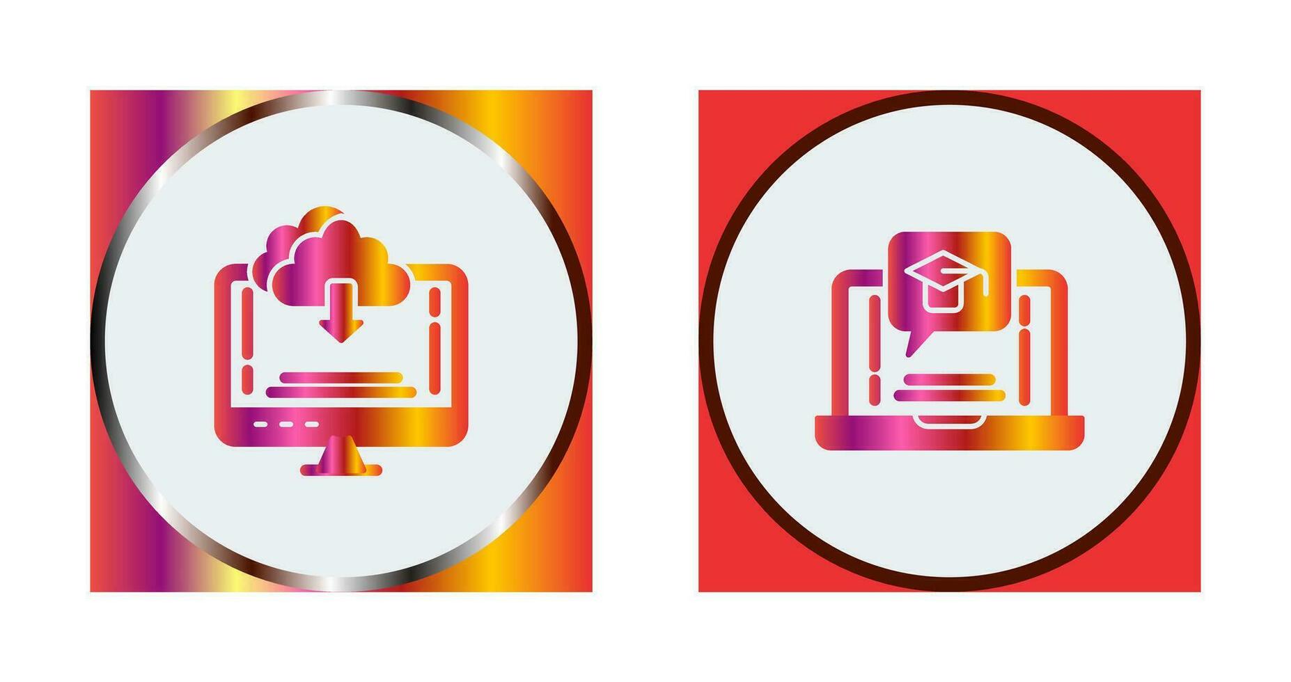 Download and E Learning Icon vector