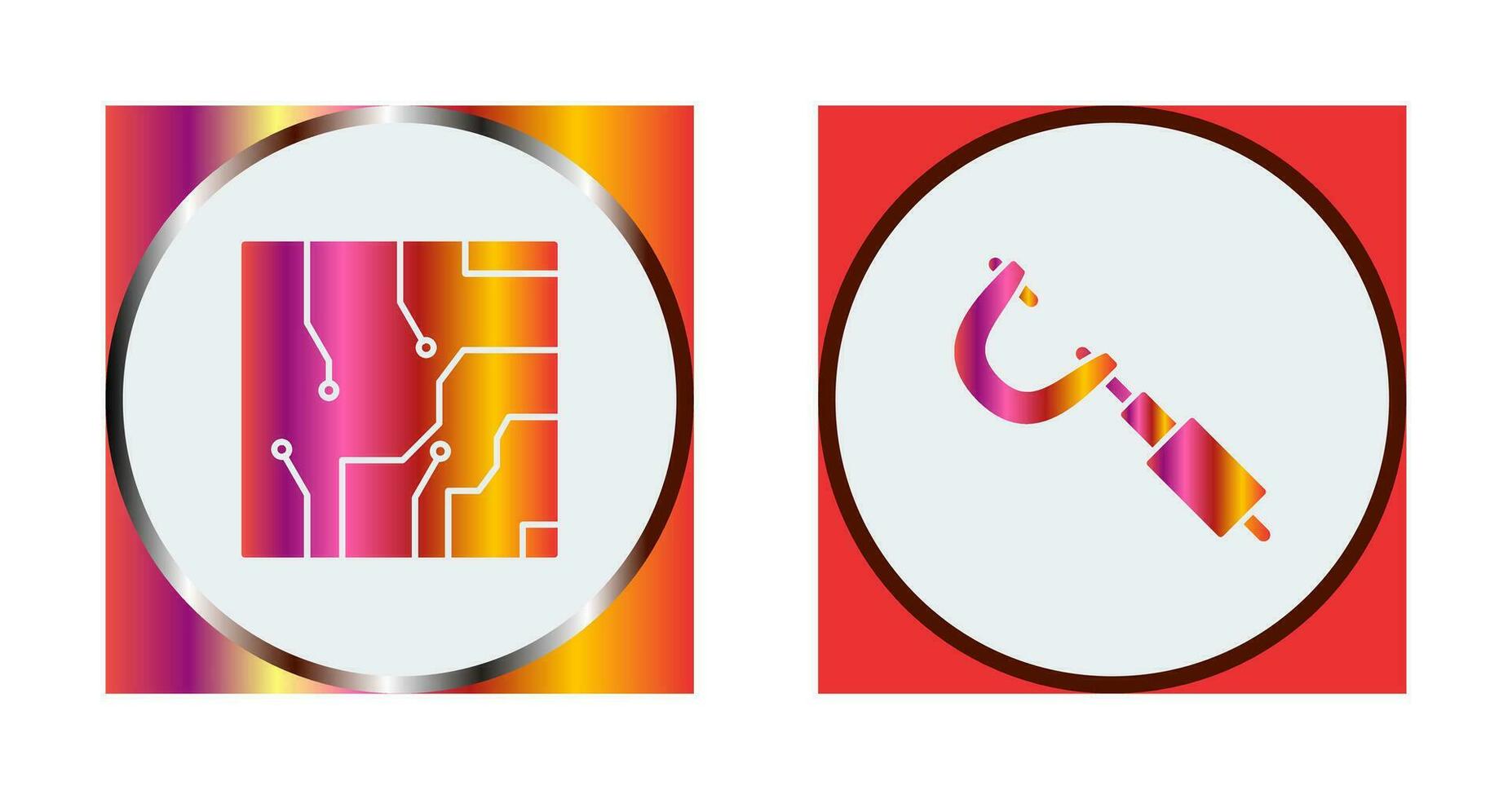 Electrical circuit and Micrometer Icon vector