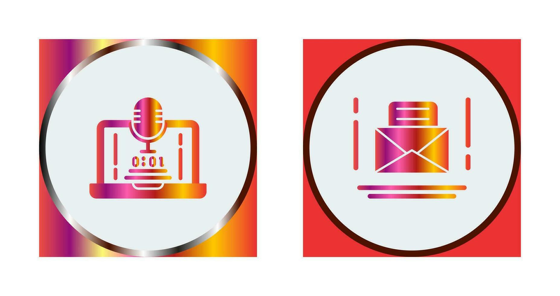 Voice Recorder and Email Icon vector