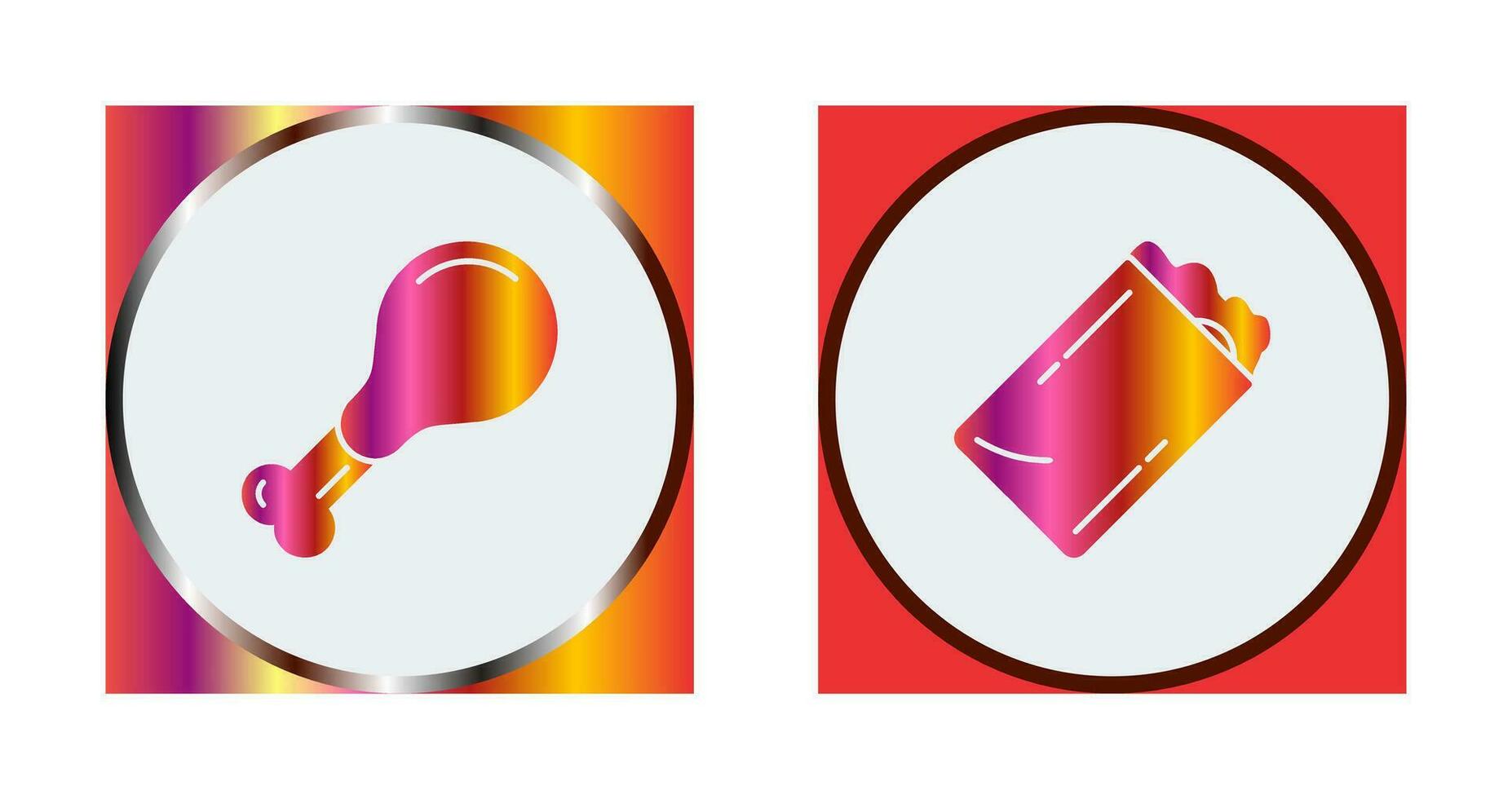 Chicken leg and Kebab Icon vector