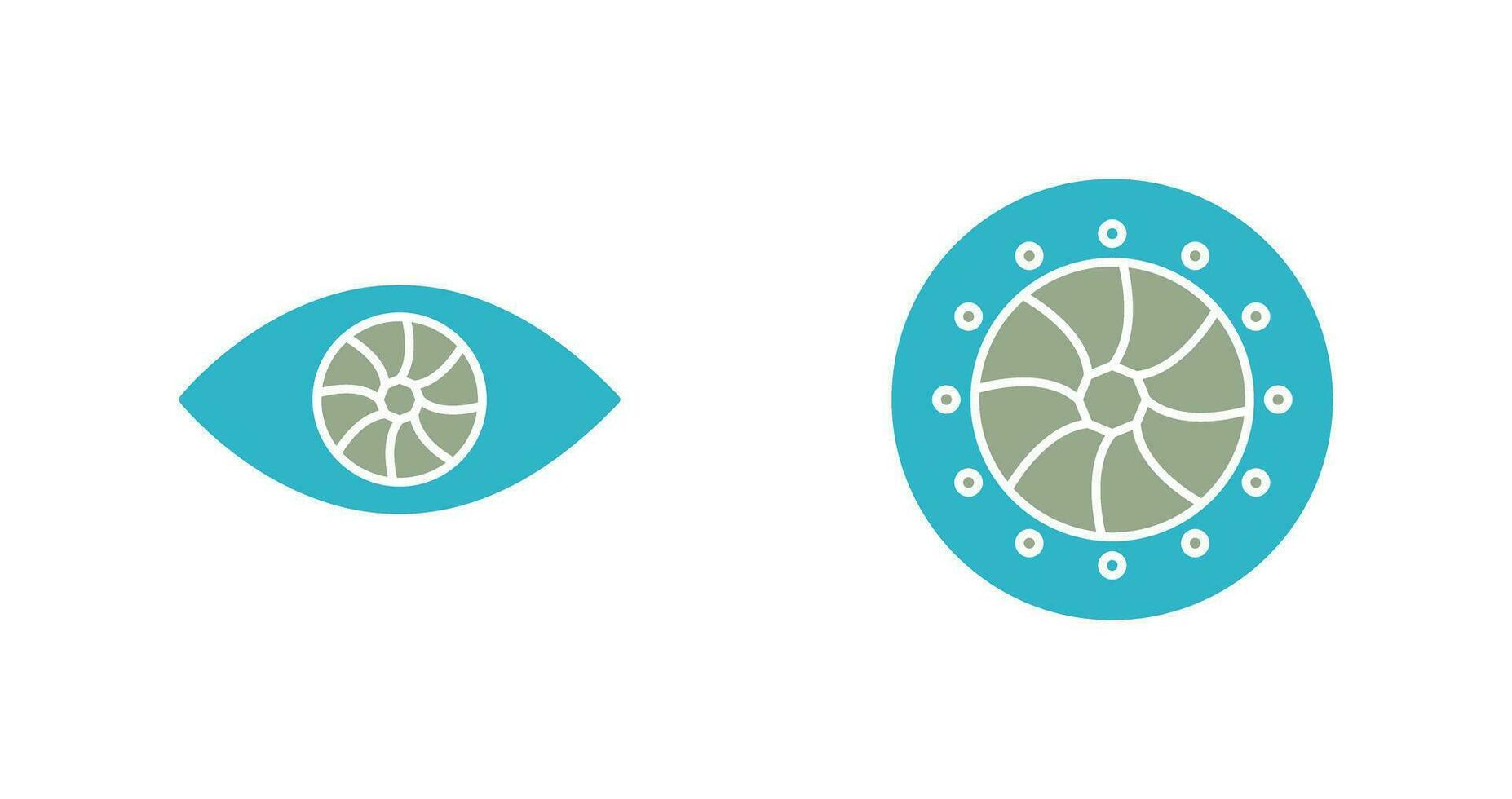 eye and optical diaphram Icon vector