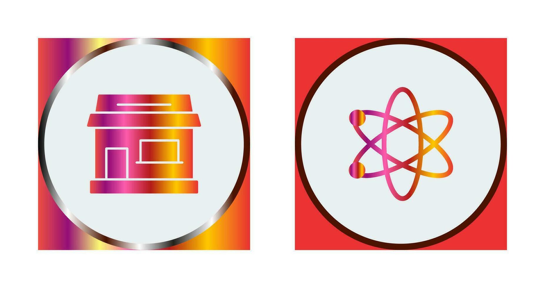 Shop and Atom Icon vector