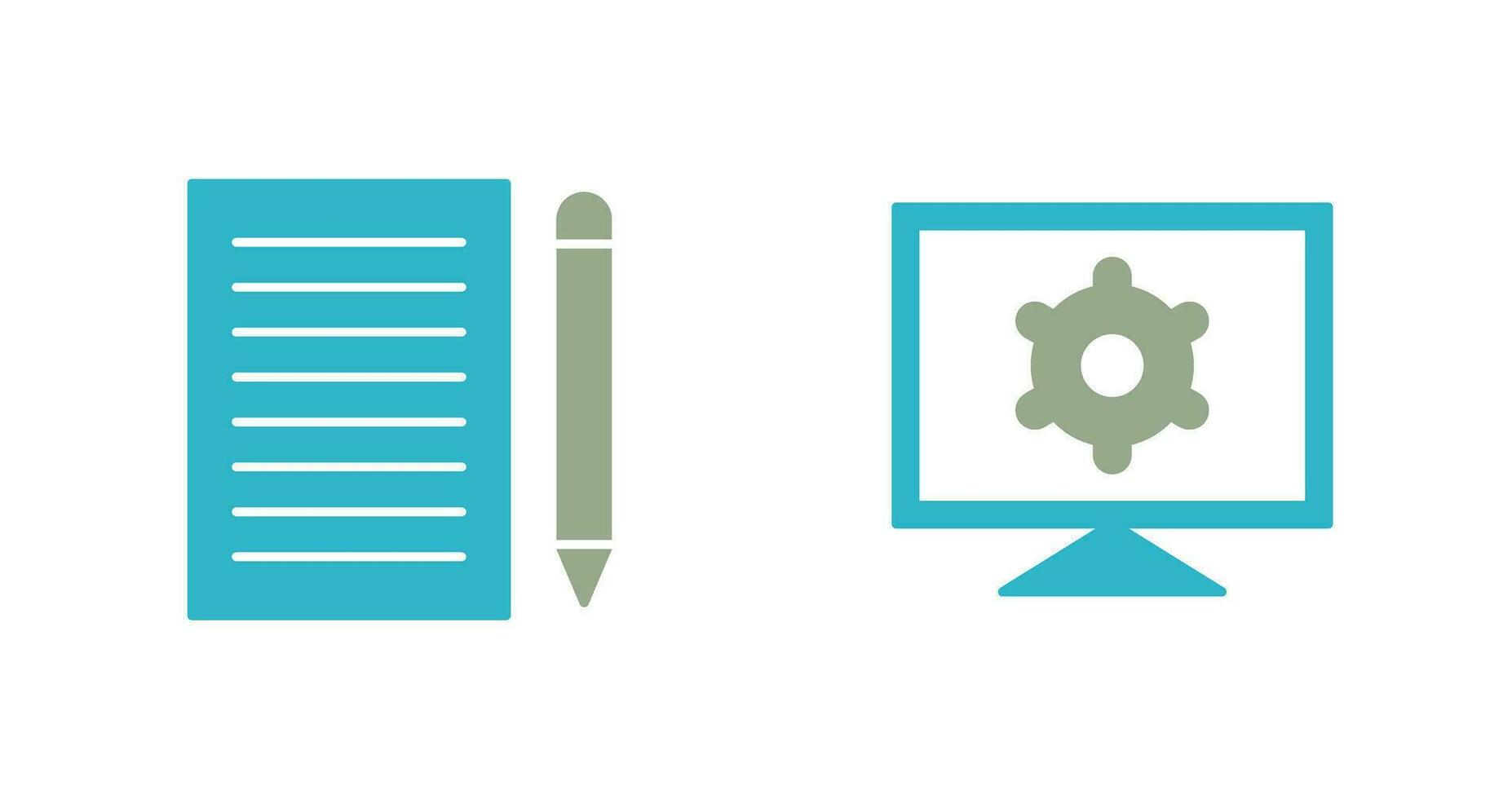 escribir realimentación y computadora ajustes icono vector