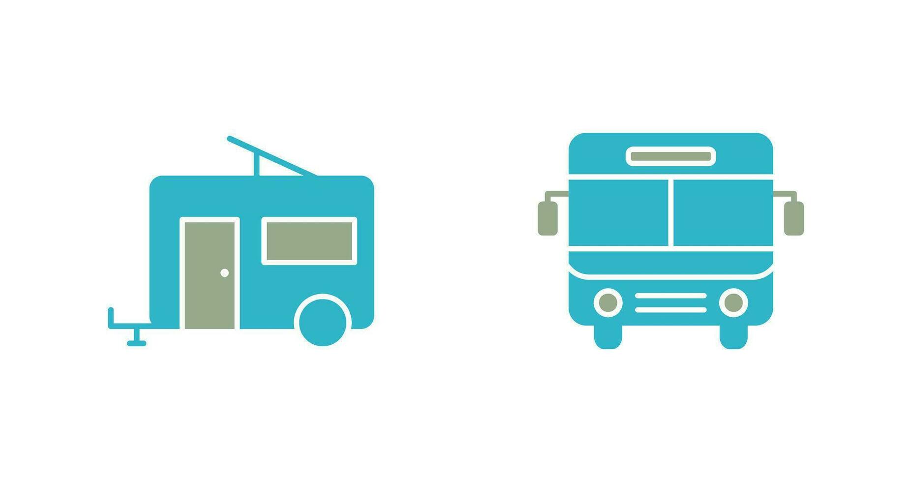 Bus and trailer Icon vector