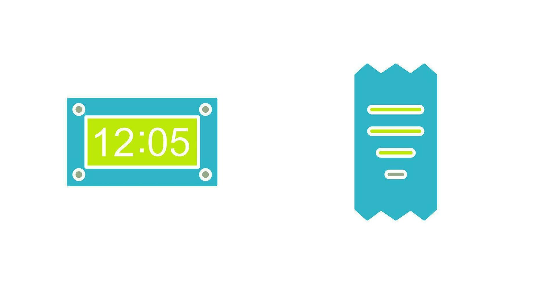 timer and receipt Icon vector
