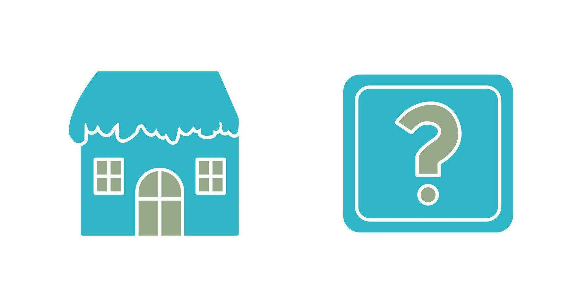 House with Snow and Question Mark Icon vector