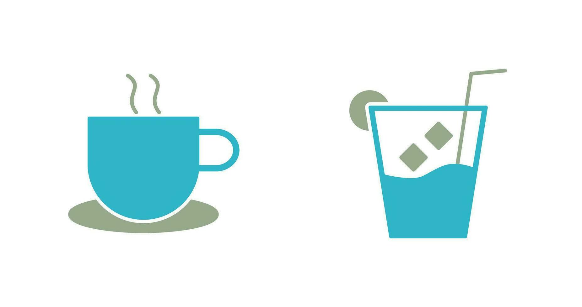 hot coffee and whiskey sour Icon vector