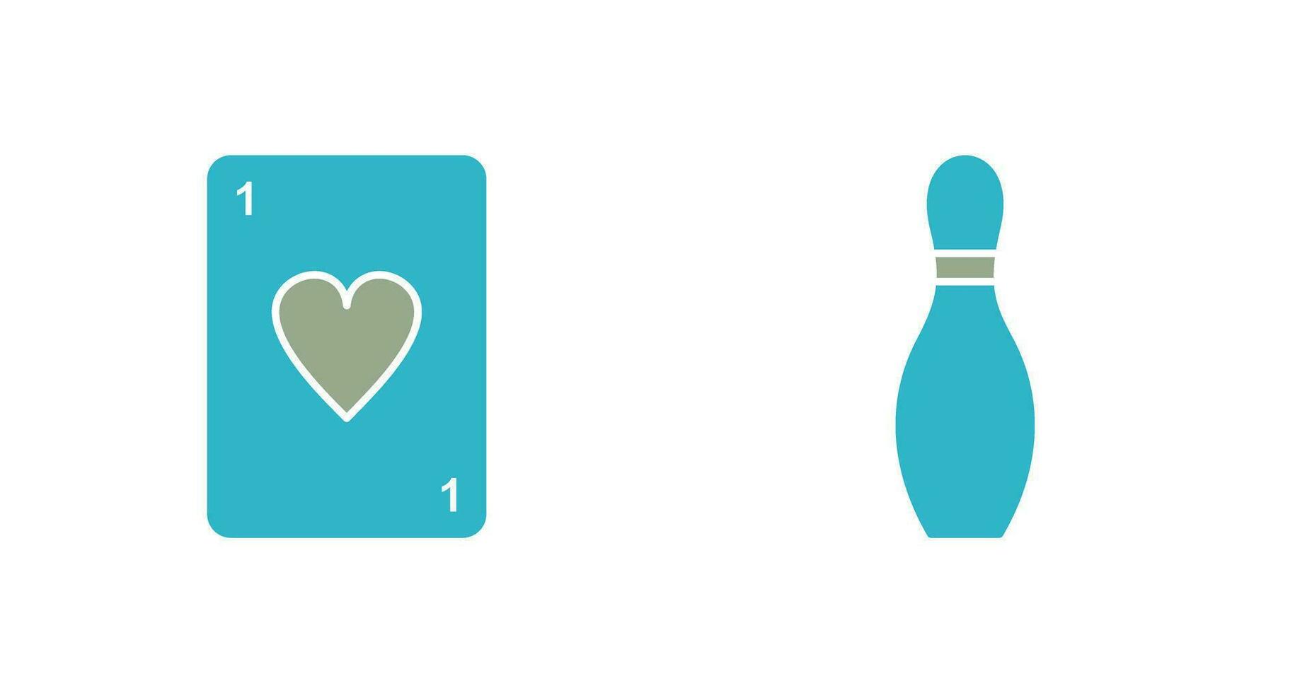 Card and Bowling Pin Icon vector