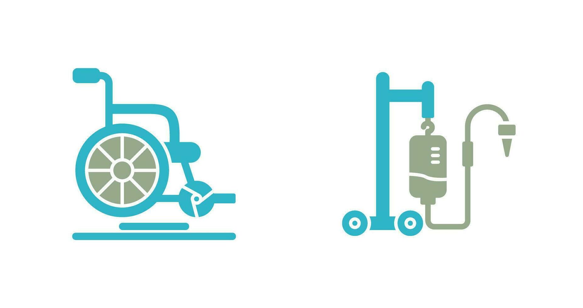 Wheel Chair and Intravenous Icon vector