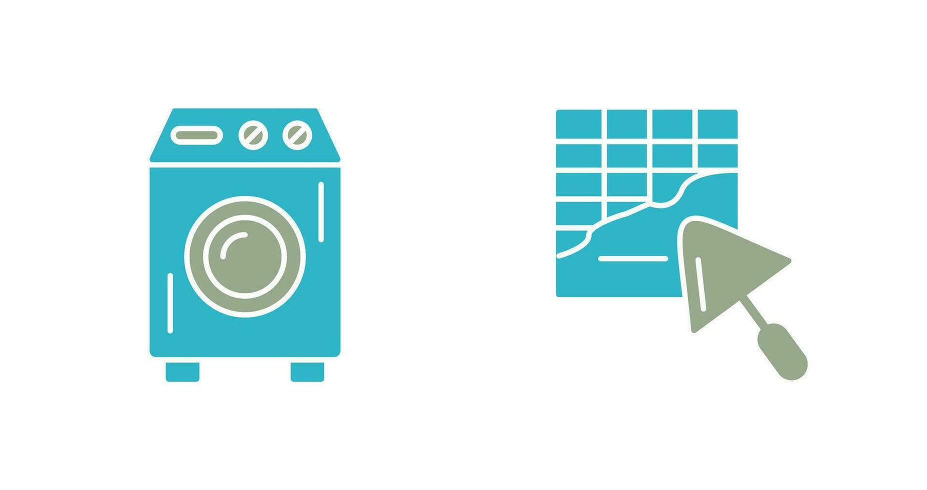 Washing Machine and Plastering Icon vector