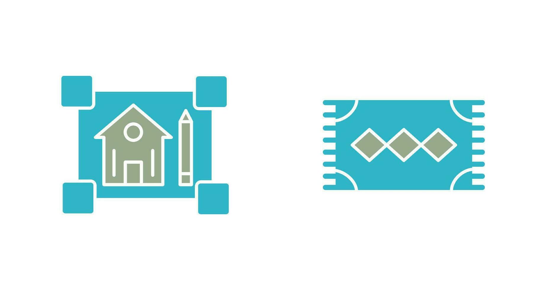 blueprint and rug Icon vector