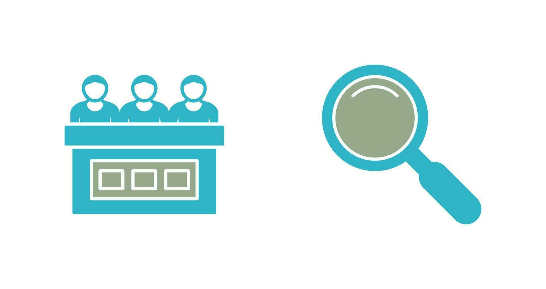 Jury and Magnifiying Icon vector