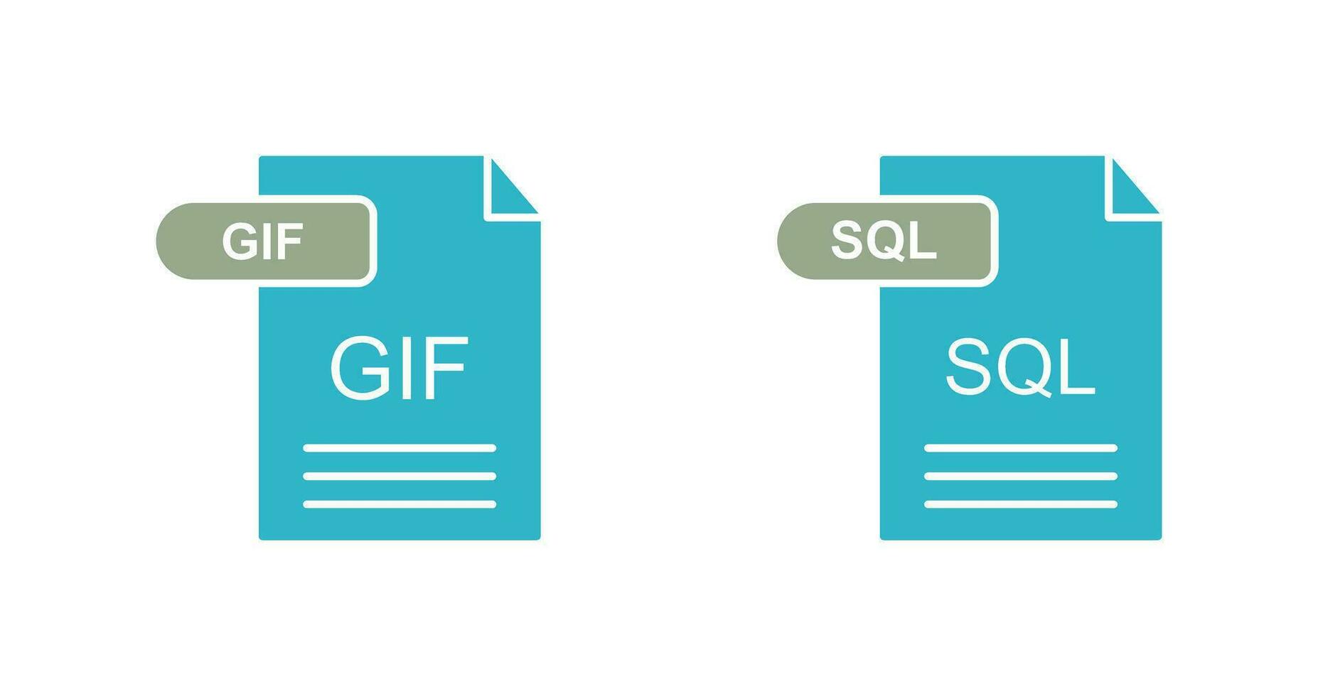 GIF and SQL Icon vector