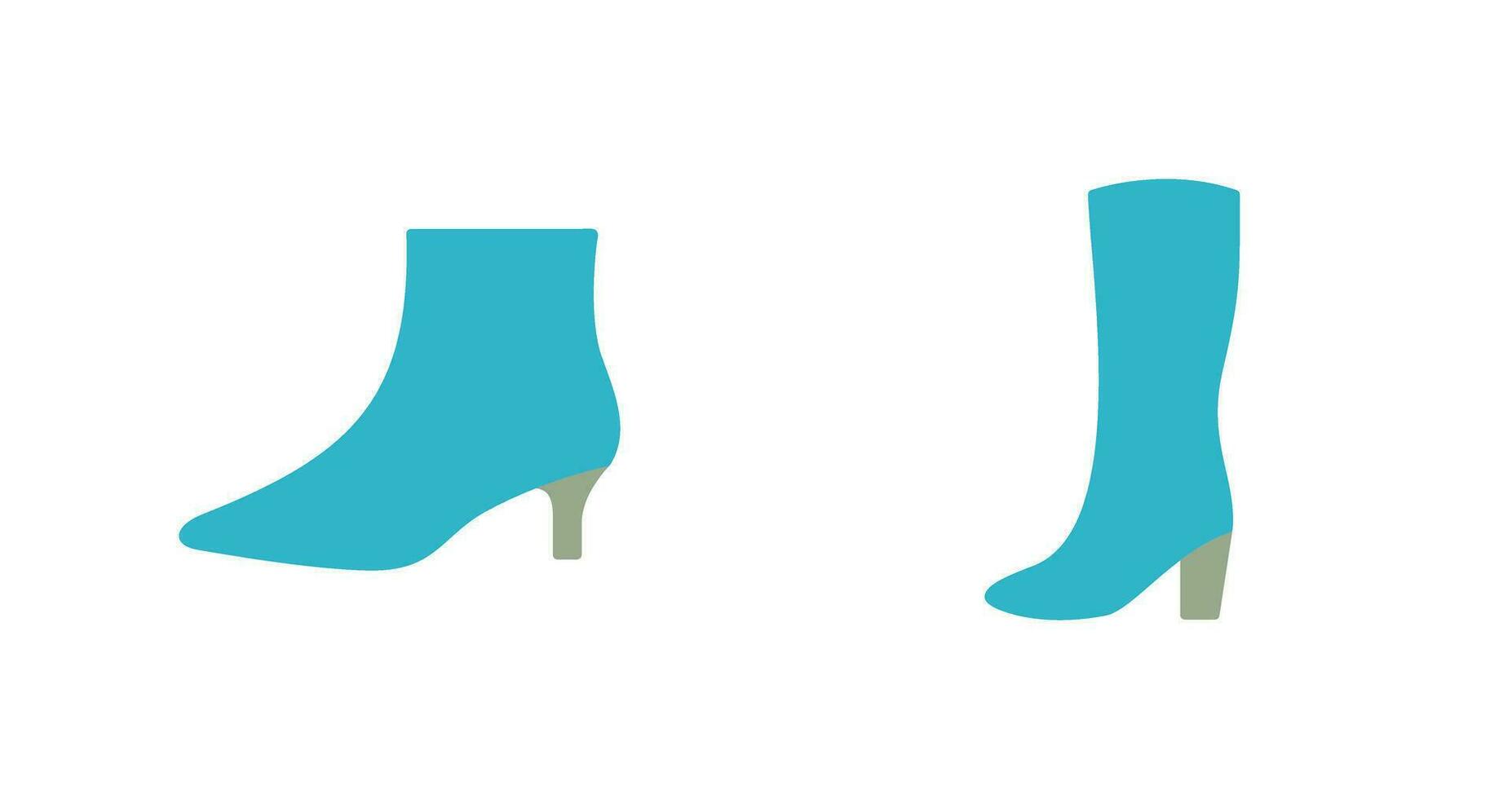 Boots with Heels and Long Boats Icon vector