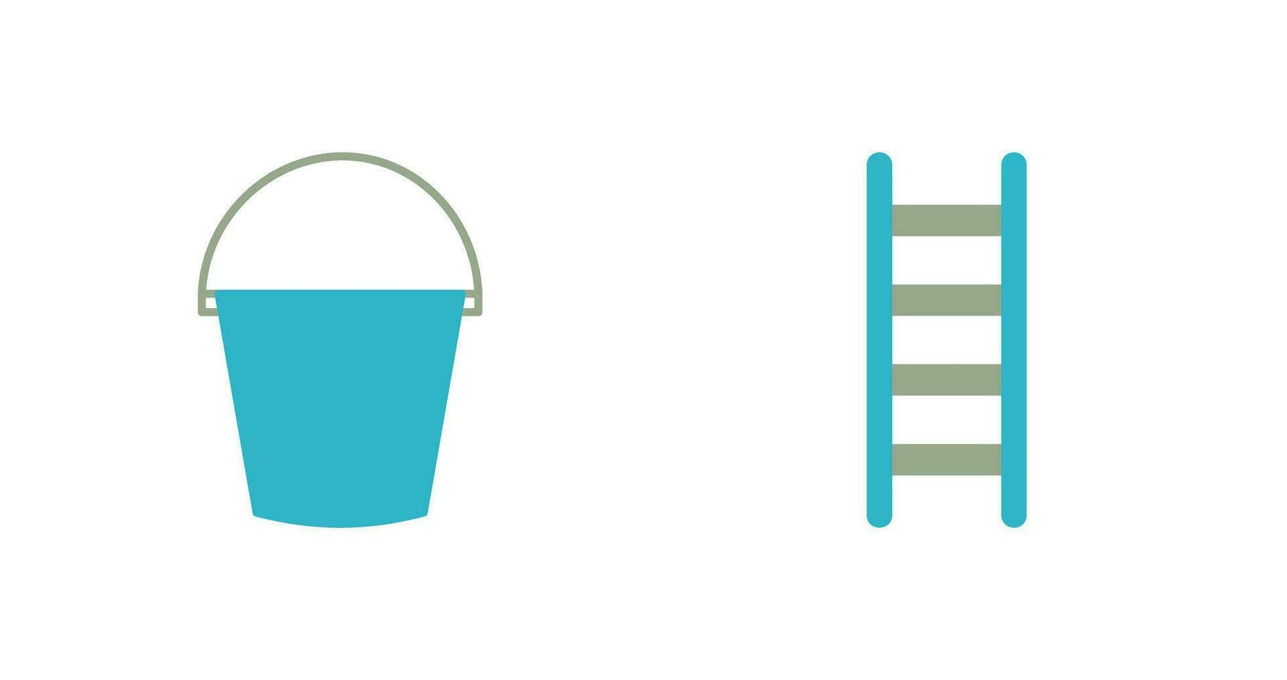 Water Bucket and Ladder Icon vector