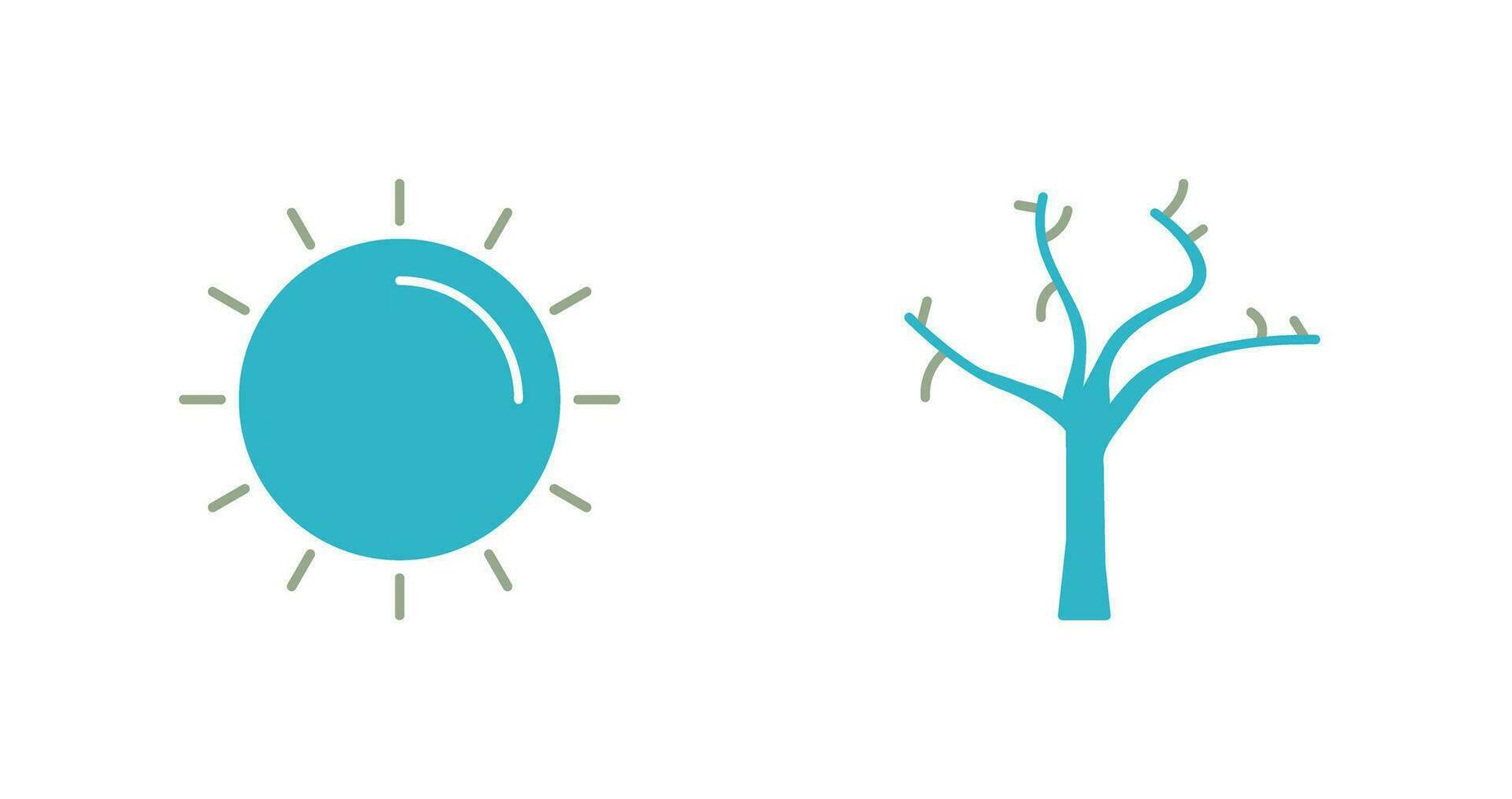 Sun and Tree Icon vector