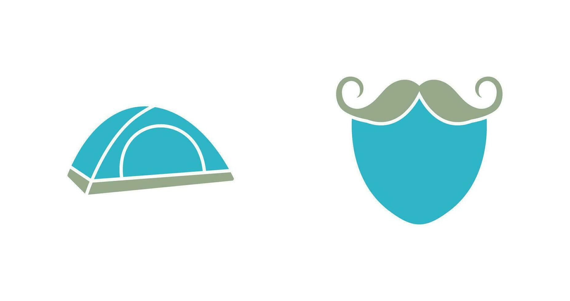 barba y Bigote y acampar icono vector