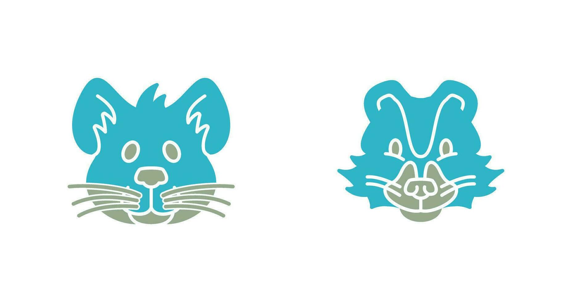 Mouse and Skunk Icon vector