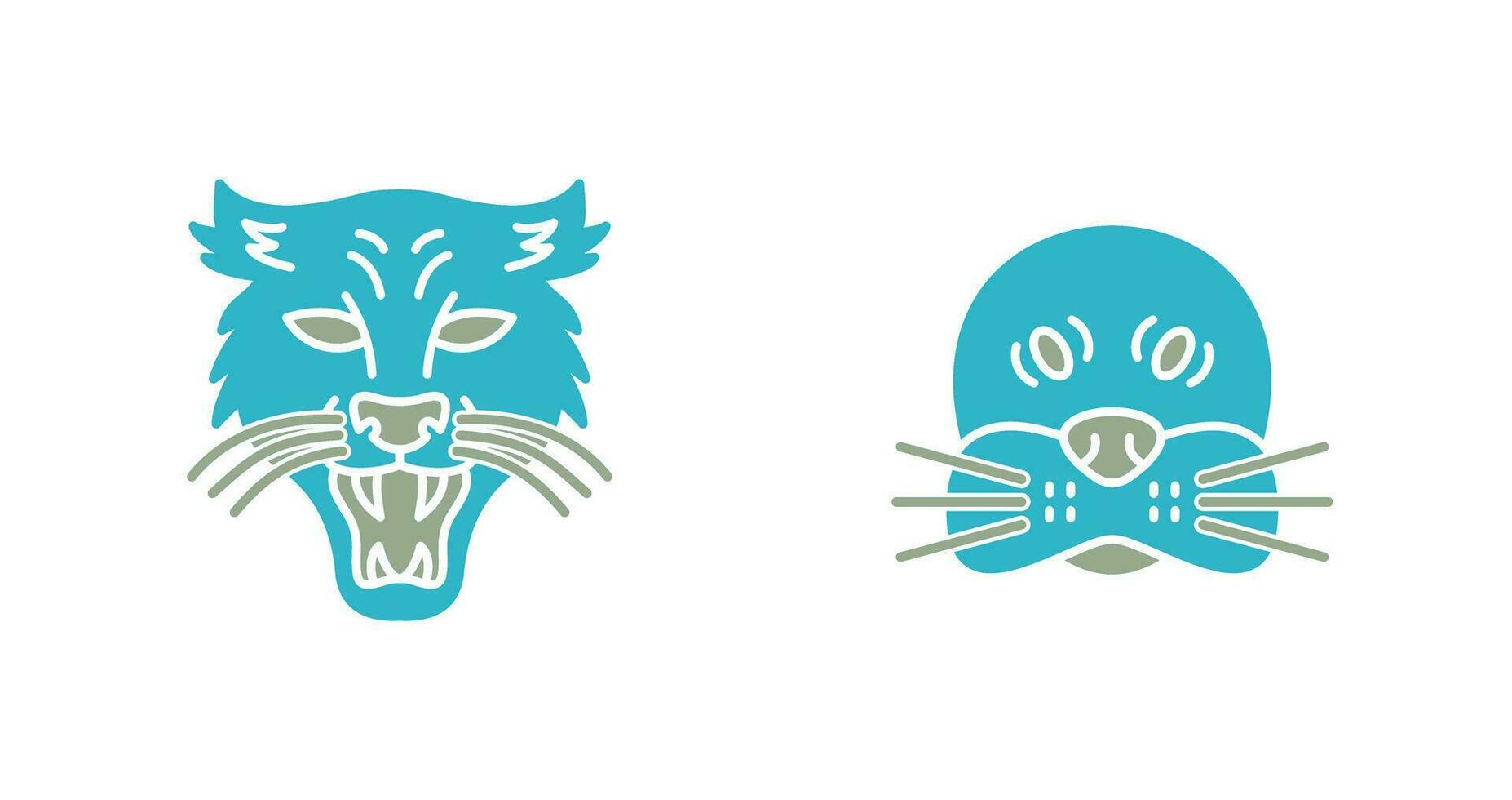 puma y sello icono vector