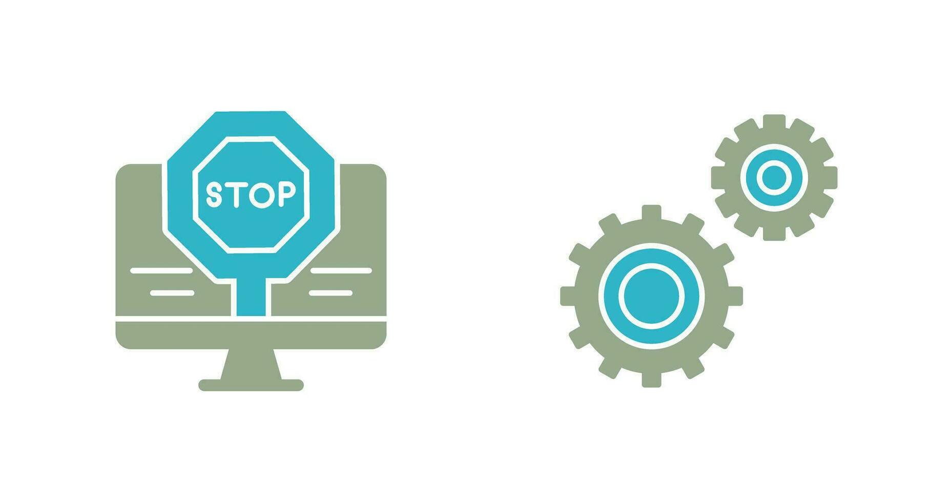 Stop and Setting  Icon vector