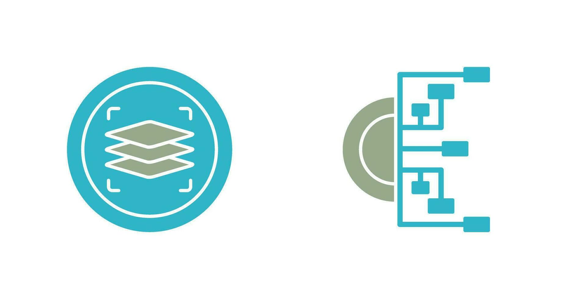 Layers and Flowchart Icon vector