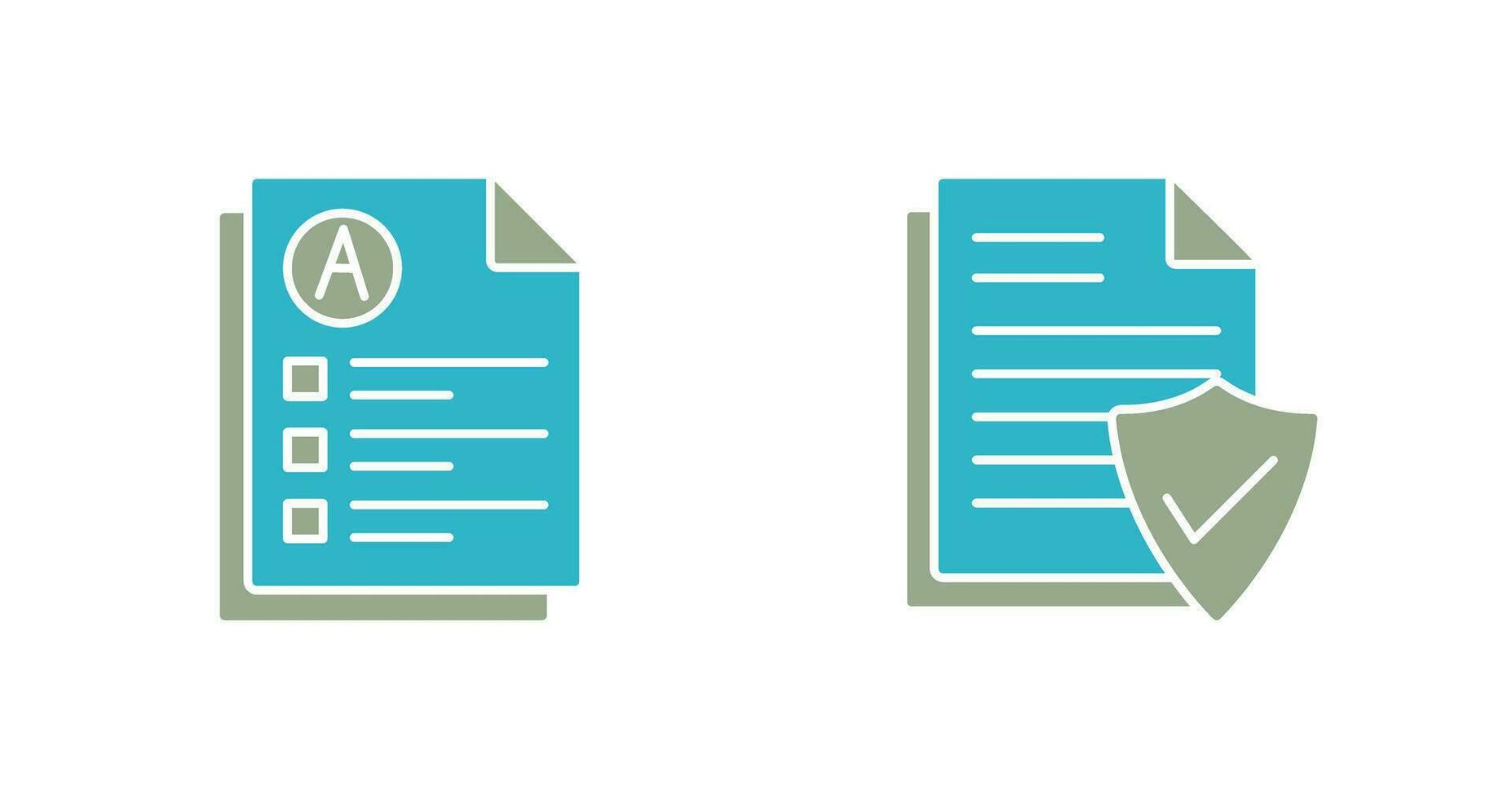 Exam and Valid Document Icon vector