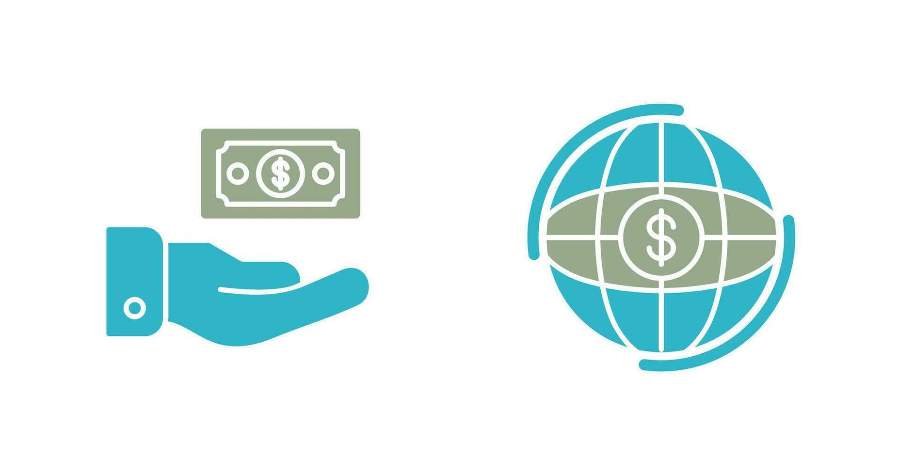 Money and Globe Icon vector
