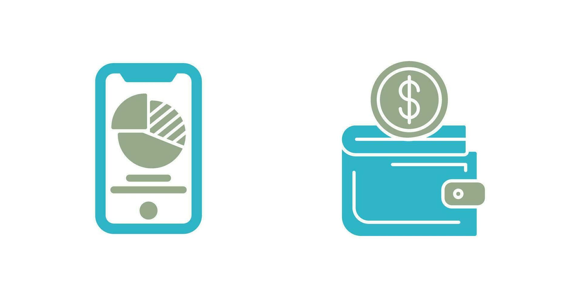 Pie Chart and Wallet Icon vector